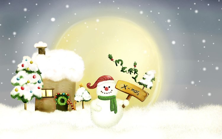рисунок, новый год, снеговик, рождество, figure, new year, snowman, christmas
