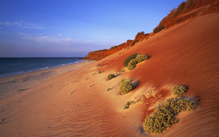песок, склон, океан, sand, slope, the ocean