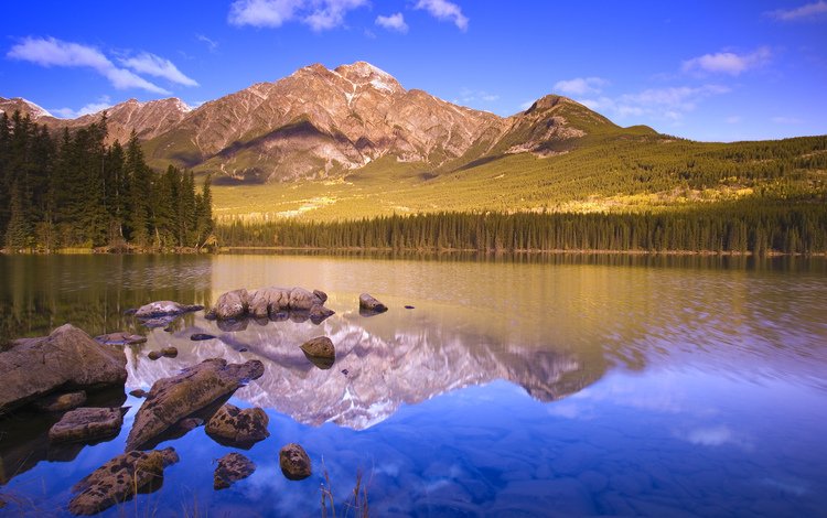озеро, горы, отражение, lake, mountains, reflection