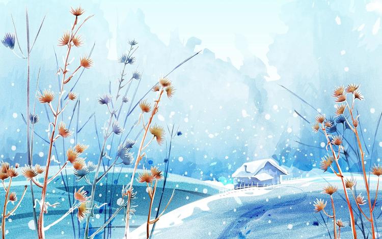 рисунок, краски, прекрасный зимний день, figure, paint, beautiful winter day