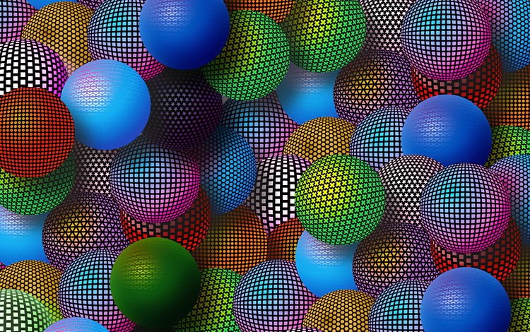 разноцветные, шарики, colorful, balls