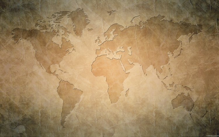 карта, карта мира, пергамент, континеты, map, world map, parchment, the continents