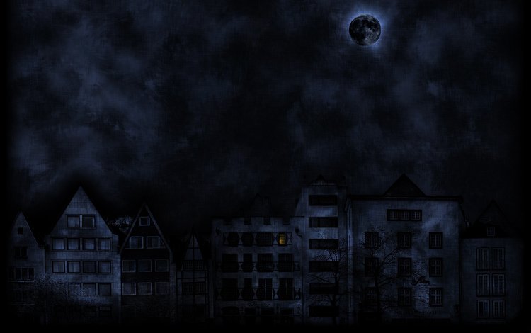 мрак, луна, улица, the darkness, the moon, street