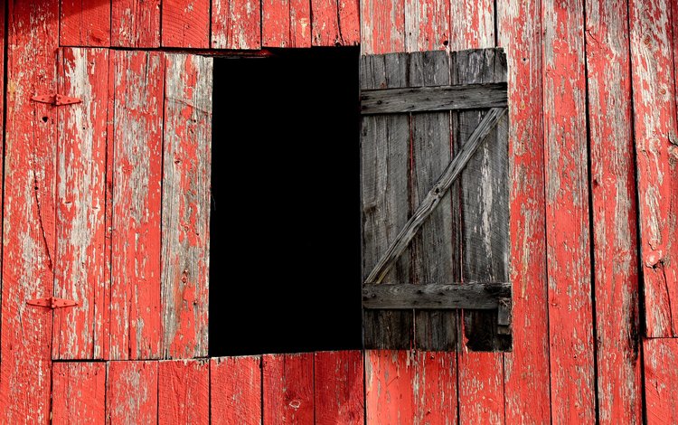 красный, доски, окно, амбар, red, board, window, the barn