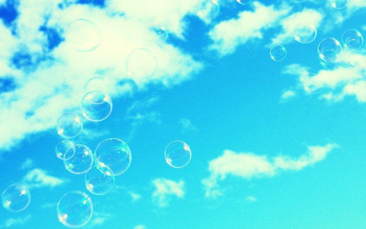 небо, мыльные пузыри, фри, the sky, bubbles, free