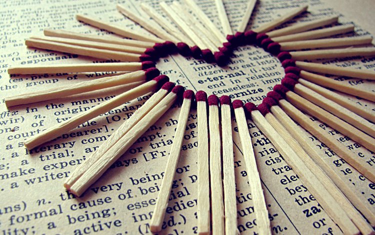 спички, газета, серце, matches, newspaper, heart