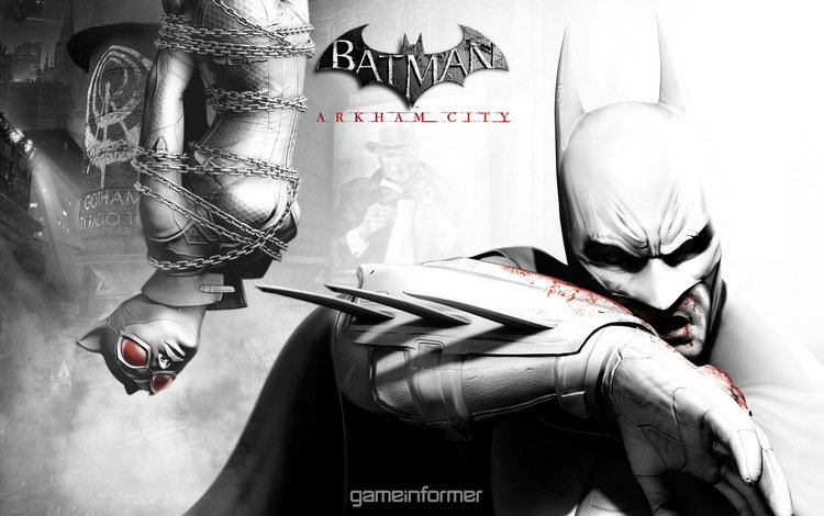 игра, бэтмен, batman arkham city, женщина кошка, game informer, аркхем, the game, batman, cat woman, arkham