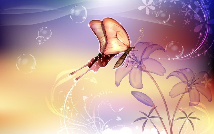 фон, цветок, бабочка, background, flower, butterfly