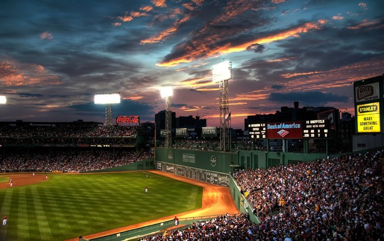 облака, парк, люди, бостон, fenway, beysball, бейсбол, clouds, park, people, boston, baseball