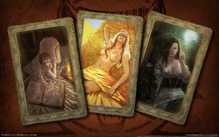 карты, девушки, ведьмак, card, girls, the witcher
