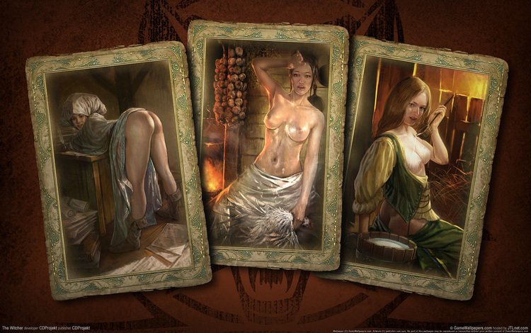 карты, девушки, ведьмак, card, girls, the witcher