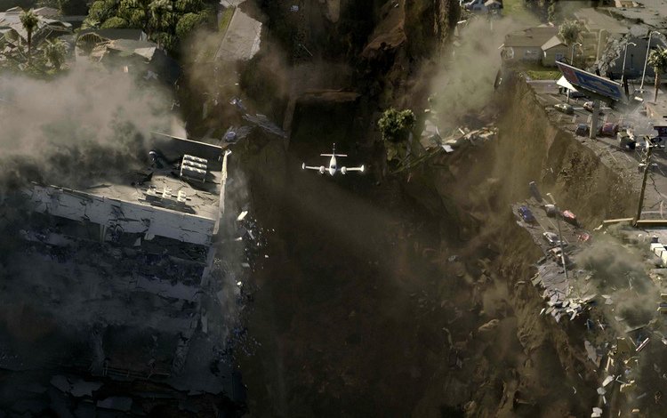 самолет, город, разрушения, катастрофа, 2012 год, the plane, the city, destruction, disaster, 2012