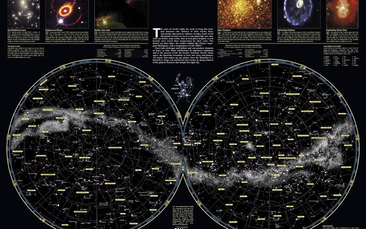 карта, наука, созвездий, небосвода, map, science, constellations, sky