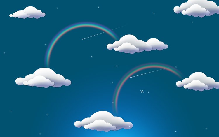 облака, радуга, clouds, rainbow