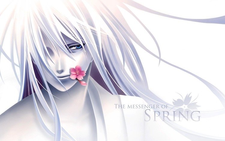 цветок, парень, аниме, the messenger of spring, flower, guy, anime