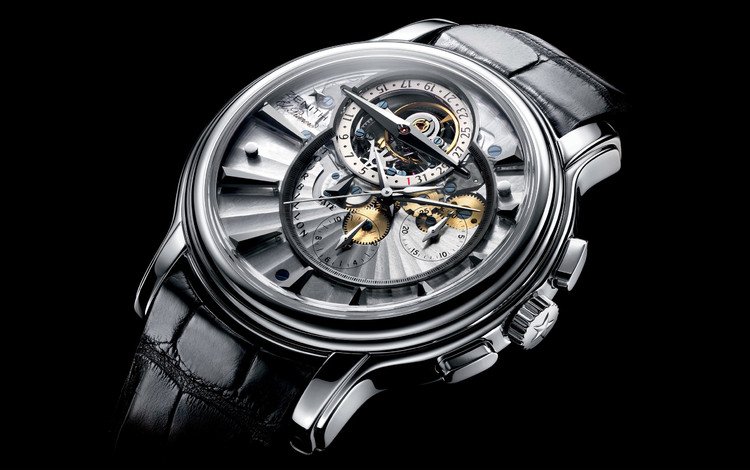 часы, черный фон, время, zenith, наручные часы, watch, black background, time, wrist watch