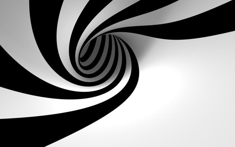 полосы, черно-белая, спираль, 3д, красно-белая, strip, black and white, spiral, 3d, red-white