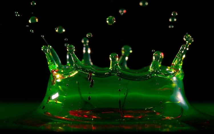 вода, зелёный, капли, жидкость, water, green, drops, liquid