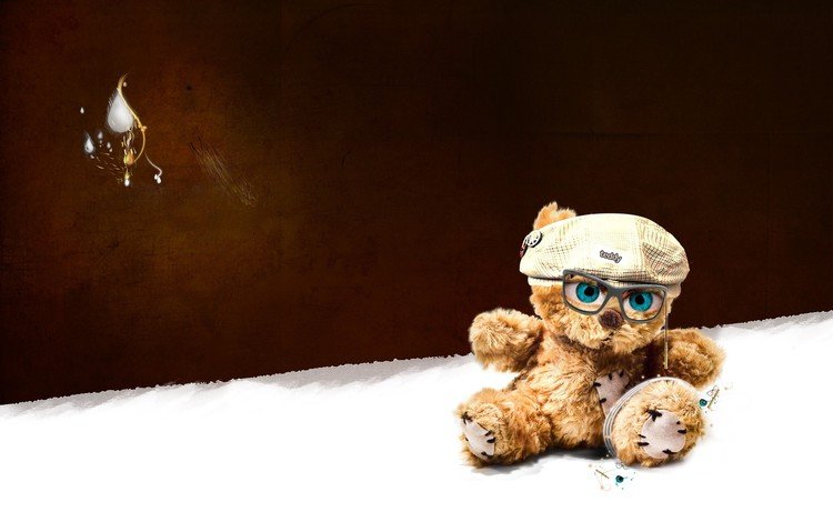 очки, мишка, игрушка, glasses, bear, toy