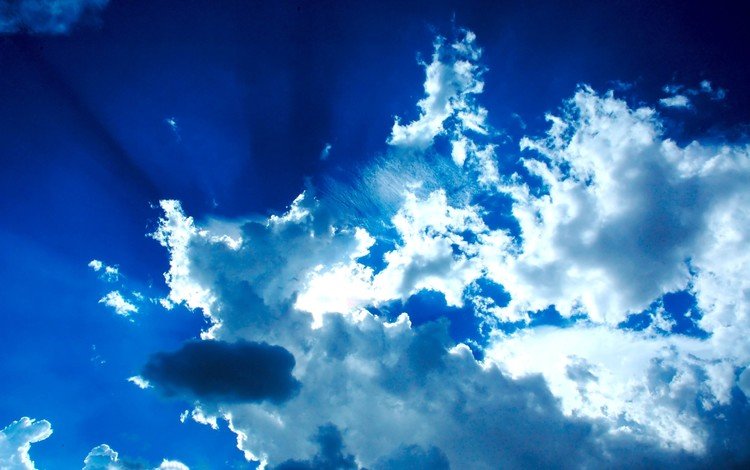 небо, облака, синий, the sky, clouds, blue