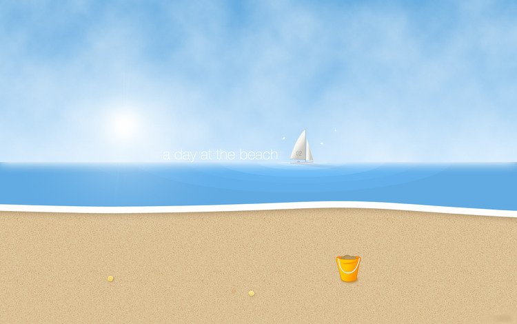 солнце, волны, песок, пляж, парусник, один день на пляже, the sun, wave, sand, beach, sailboat, one day on the beach