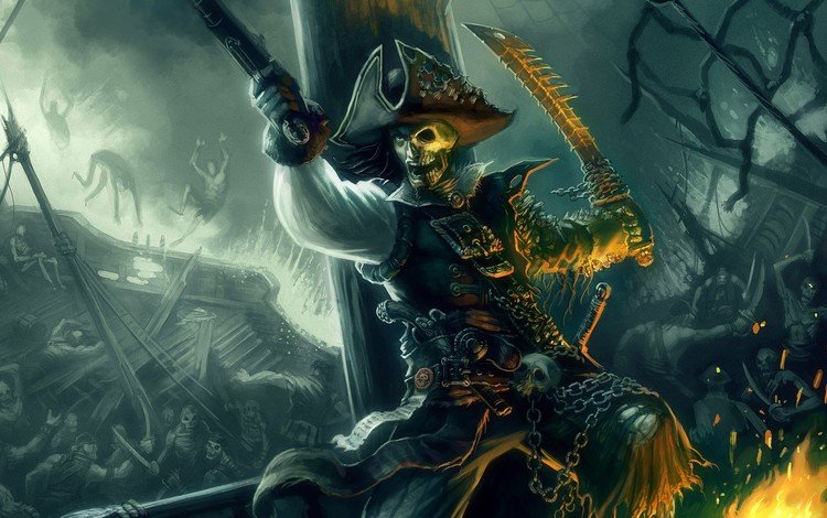 рисунок, череп, пират, figure, skull, pirate
