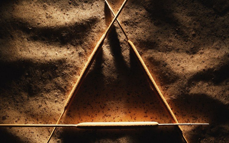 треугольник, тени, палочки, triangle, shadows, sticks