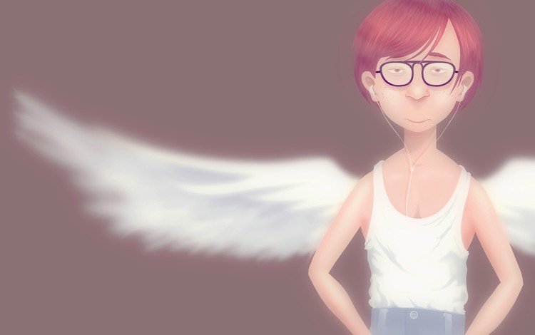 рисунок, крылья, ангел, майка, задрот, figure, wings, angel, mike, nerd