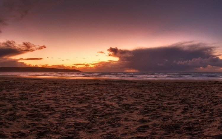 закат, море, песок, пляж, sunset, sea, sand, beach