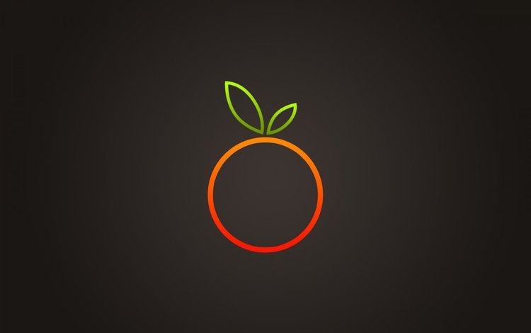 фон, апельсин, листик, background, orange, leaf
