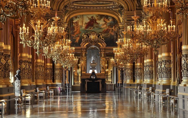 париж, золото, дворец гарнье, опера гарнье, paris, gold, palais garnier, opera garnier