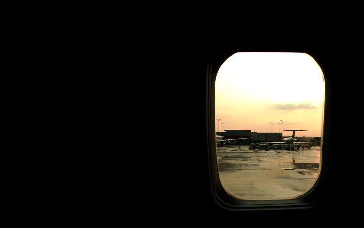 самолет, иллюминатор, аэропорт, the plane, the window, airport