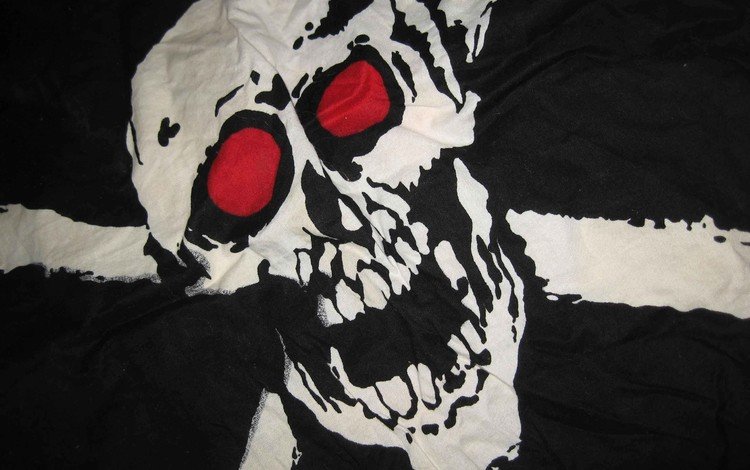 черный, флаг, череп, пиратский флаг, black, flag, skull, pirate flag