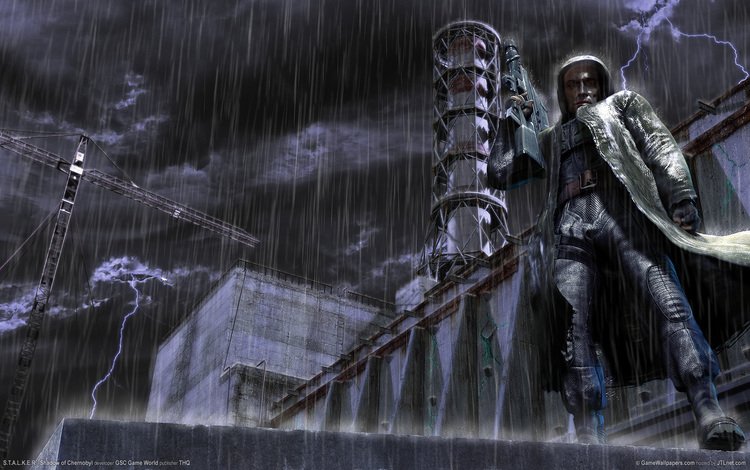 дождь, сталкер, аэс, shadow of chernobyl, rain, stalker, nuclear power plant