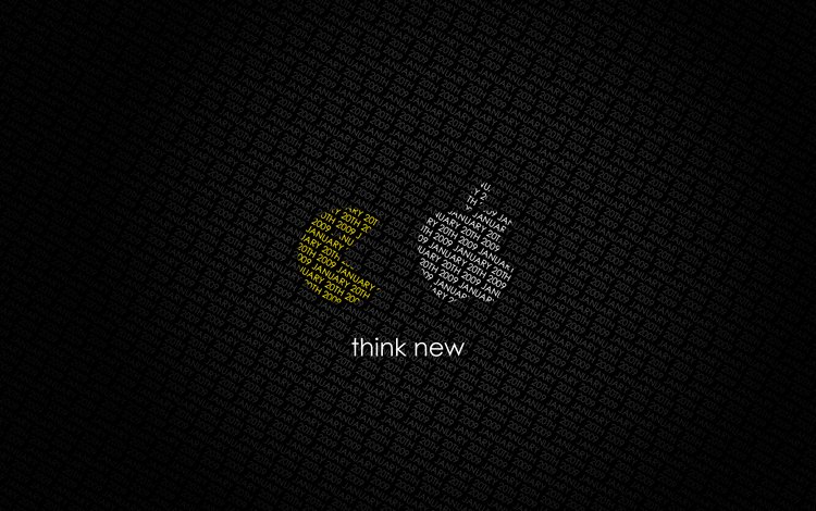 think new, pac-man, эппл, apple