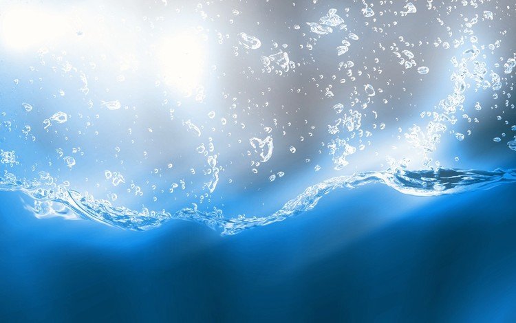 вода, синий, пузыри, water, blue, bubbles