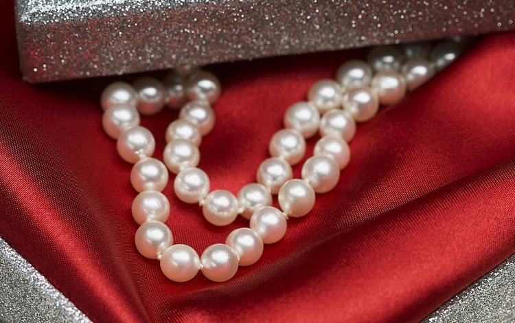 красный, шелк, украшение, ожерелье, жемчуг, red, silk, decoration, necklace, pearl