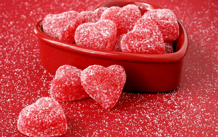 красные, сердечки, сахар, red, hearts, sugar