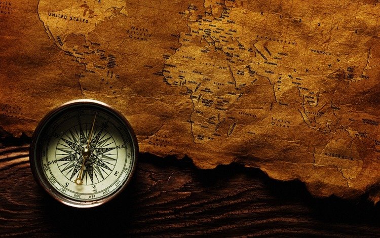 карта, компас, путешествие, map, compass, journey