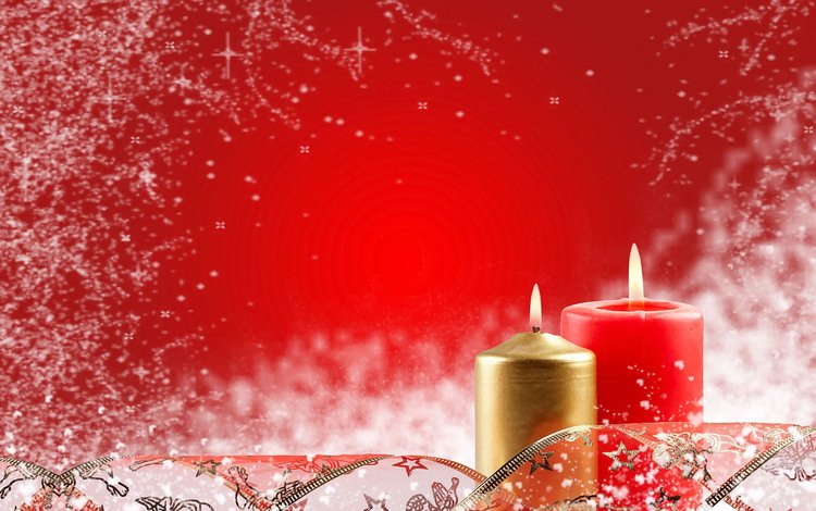 свечи, новый год, красный, новогодние украшения, candles, new year, red, christmas decorations