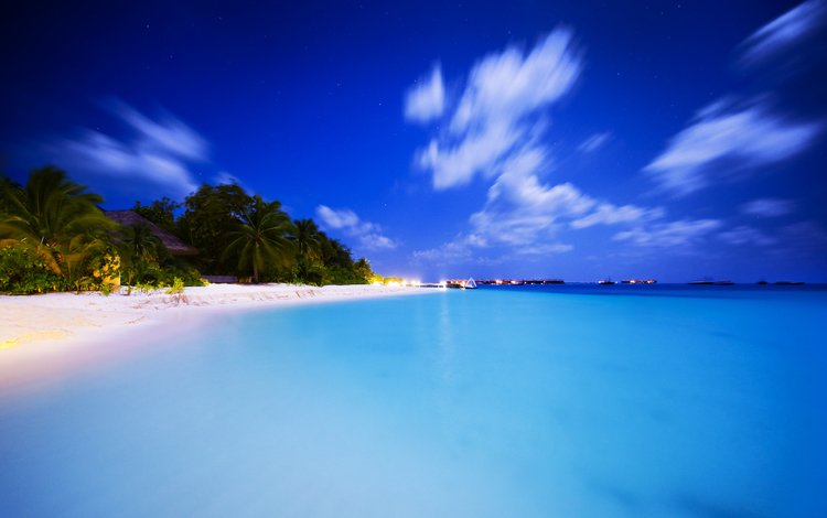 небо, облака, вода, море, пляж, тропики, мальдивы, the sky, clouds, water, sea, beach, tropics, the maldives