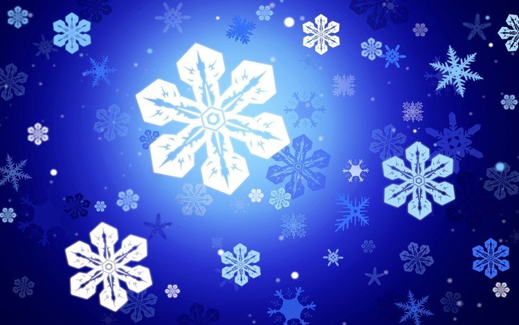 снежинки, синий, вектор, snowflakes, blue, vector