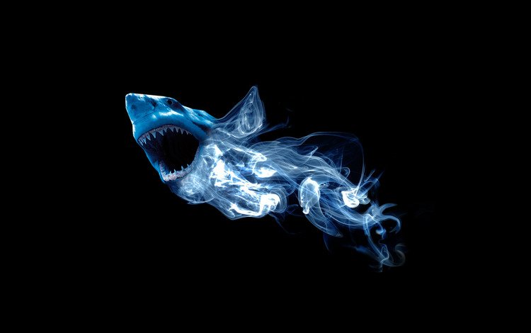 абстракция, дым, акула, abstraction, smoke, shark