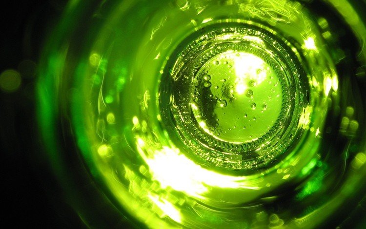 зелёный, стекло, бутылка, green, glass, bottle