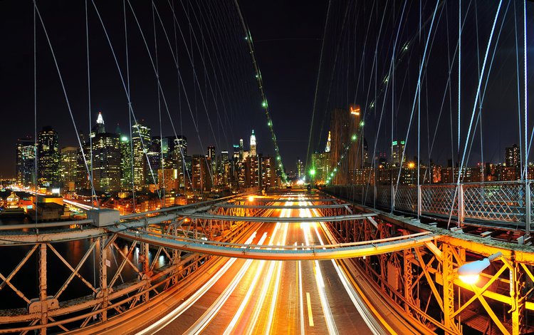 мост, порыв, нью - йорк, bridge, rush, new york