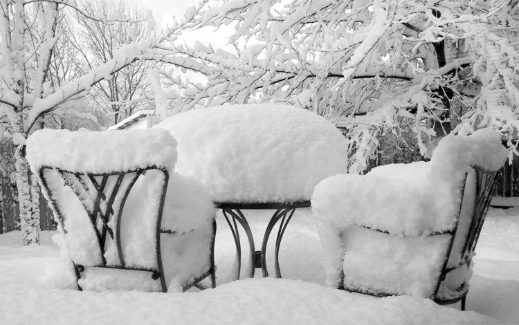 деревья, стулья, снег, столик, природа, обои, зима, фото, фон, мороз, trees, chairs, snow, table, nature, wallpaper, winter, photo, background, frost