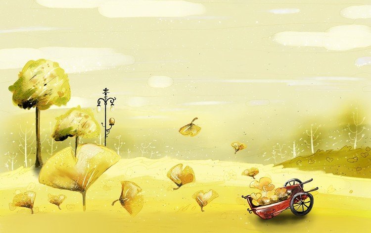 желтый, осень, тачка, yellow, autumn, car