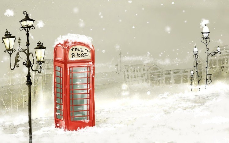 рисунок, снег, зима, фонарь, телефон, figure, snow, winter, lantern, phone