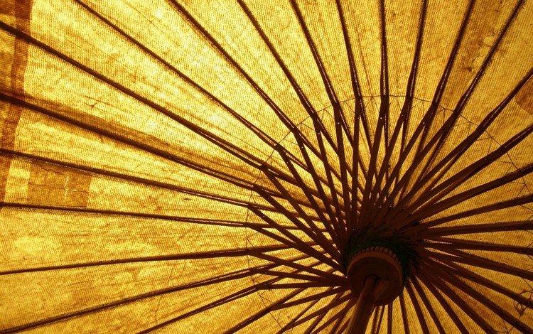 желтый, зонт, деревянный, yellow, umbrella, wooden
