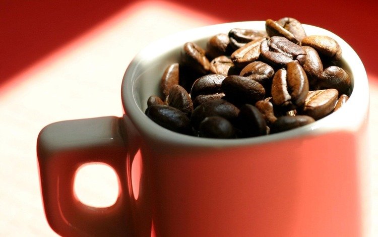 макро, фон, кофе, кружка, кофейные зерна, macro, background, coffee, mug, coffee beans